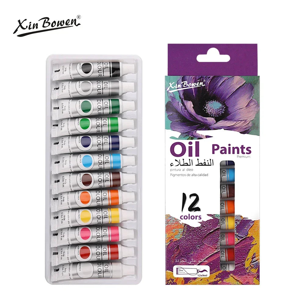 Buy The Best By Artsulli - Art is Long Life Short - 9mL Oil Paint Set for Fabric Clothing Nail Glass Drawing Waterproof Supplies,12 Colors
