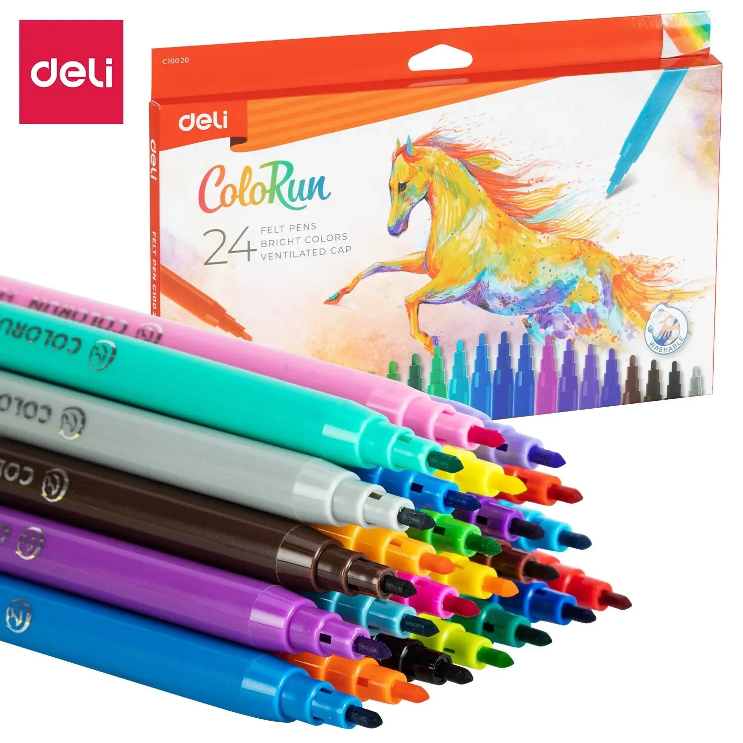 Buy The Best By Artsulli - Art is Long Life Short - Deli 24 Colors Watercolor Pen Good Felt Drawing Children DIY Marker For School