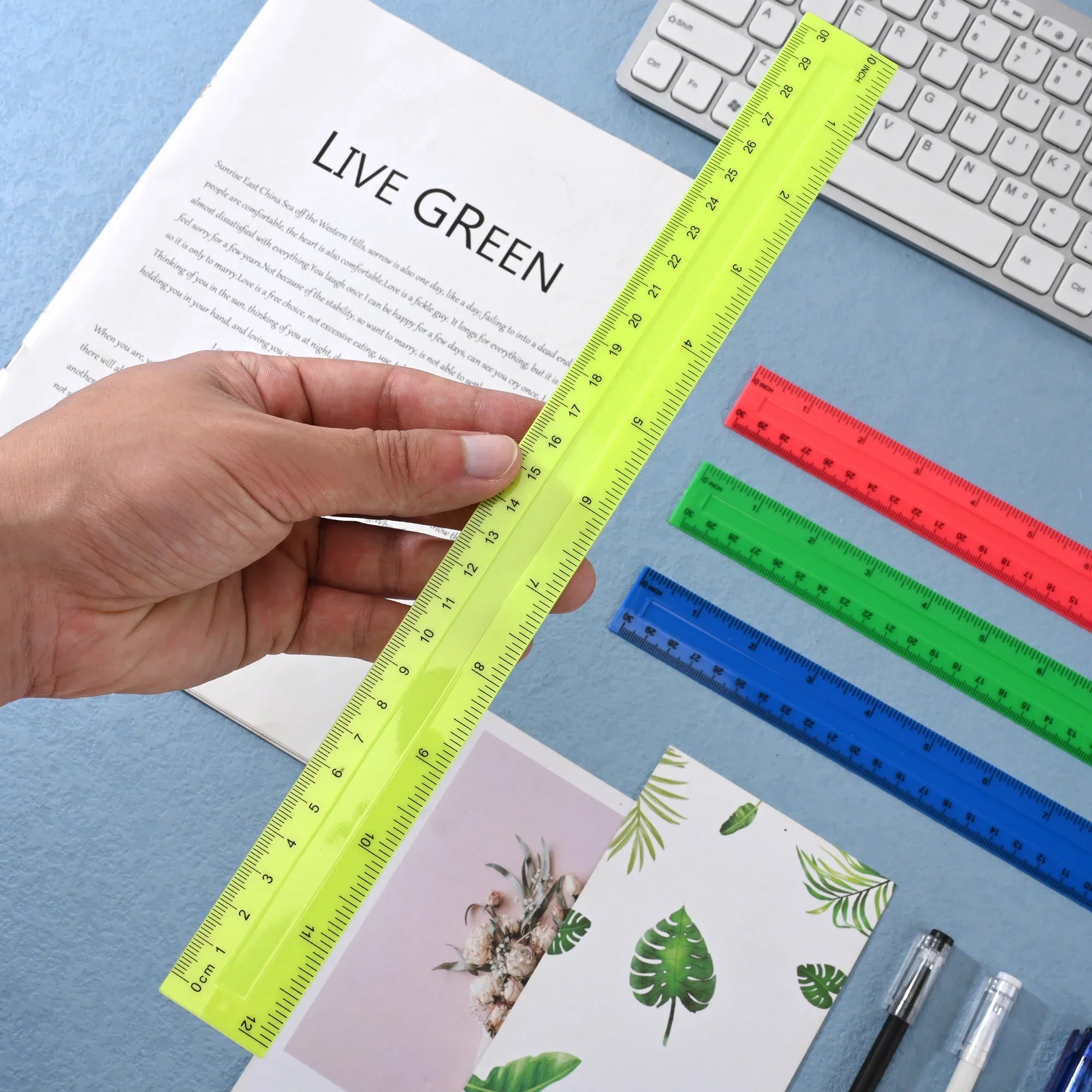 Buy The Best By Artsulli - Art is Long Life Short - 4pcs 30cm Colorful Plastic Straight Rulers Kawaii Stationery Drawing Measuring Tool