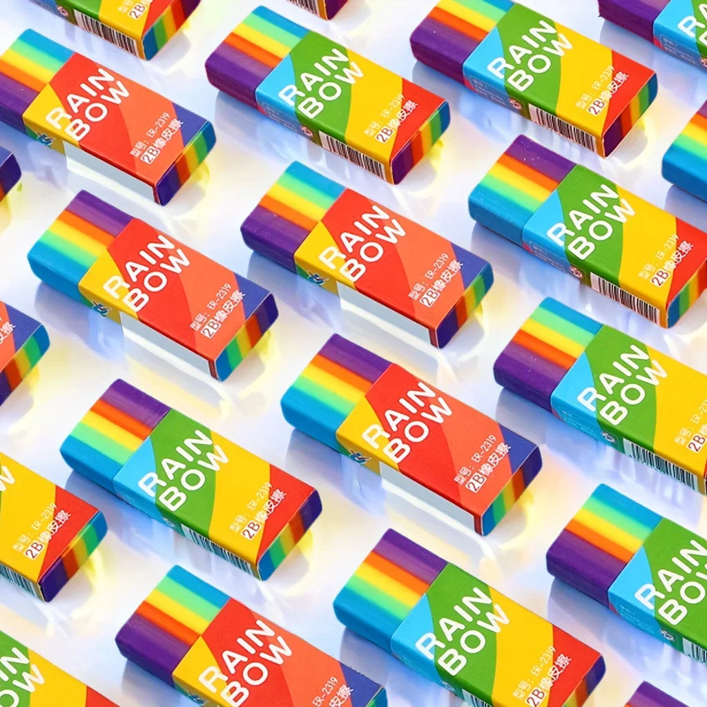 Buy The Best By Artsulli - Art is Long Life Short - 20-Pack Rainbow 2b Pencil Erasers Soft Pvc Material Non-Feathered Stationery