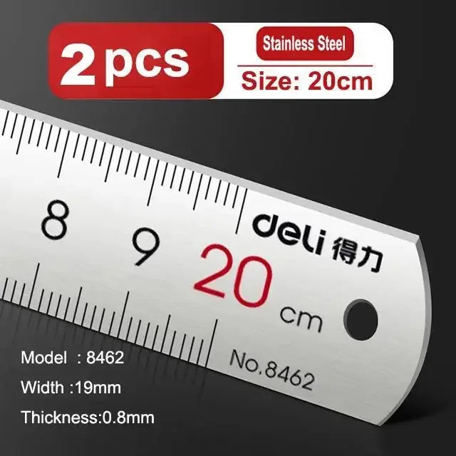 Buy The Best By Artsulli - Art is Long Life Short - Deli Stainless Steel Ruler 15/20/30cm Metal Straight for Home School Precision