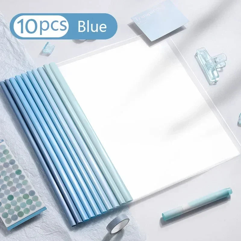 Buy The Best By Artsulli - Art is Long Life Short - 10pcs Transparent File Document Thicken Draw Rod A4 Folder Test Paper Storage Bag Clip