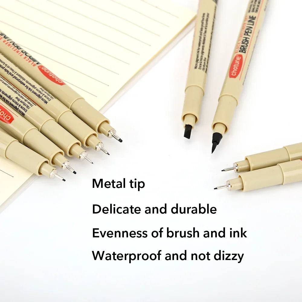Buy The Best By Artsulli - Art is Long Life Short - 12 Tip Pigment Liner Micron Ink Marker Pen for Manga Draw Sketching Needle Hook Line