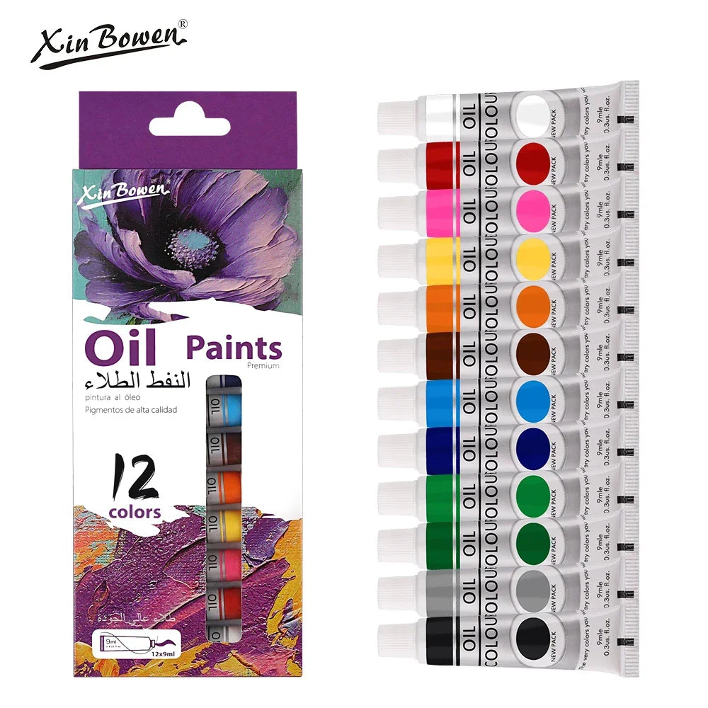 Buy The Best By Artsulli - Art is Long Life Short - 9mL Oil Paint Set for Fabric Clothing Nail Glass Drawing Waterproof Supplies,12 Colors