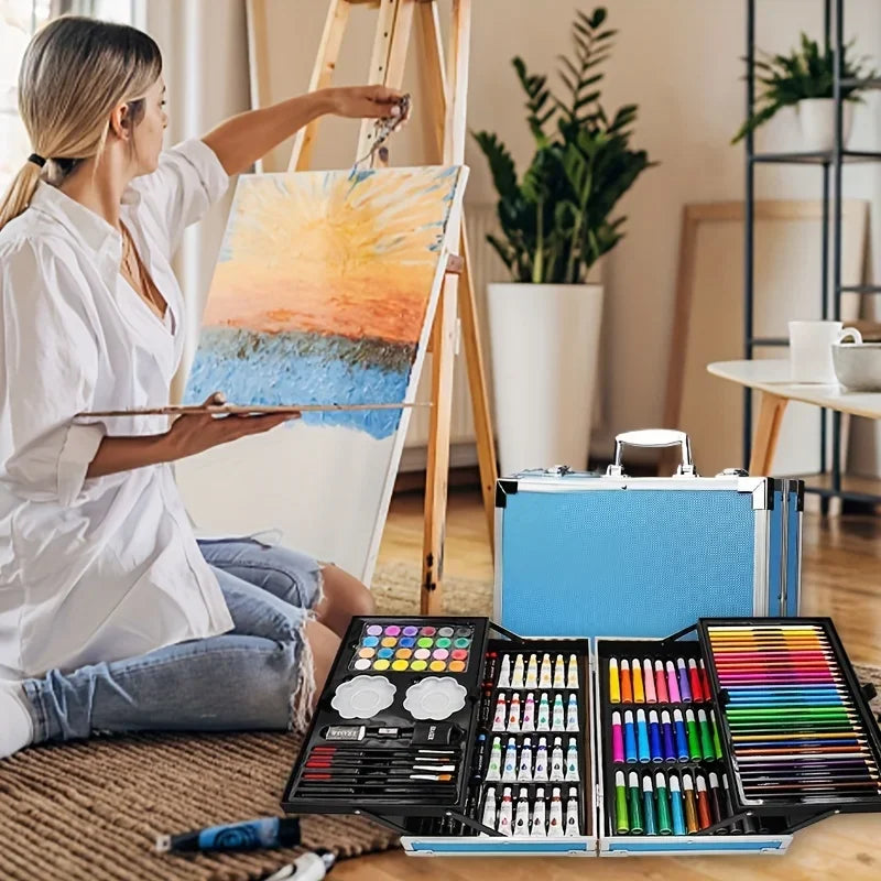 Buy The Best By Artsulli - Art is Long Life Short - Supplies 145 Pack Painting Drawing Kit Deluxe Double Layers Set Crafts Colored Pencils