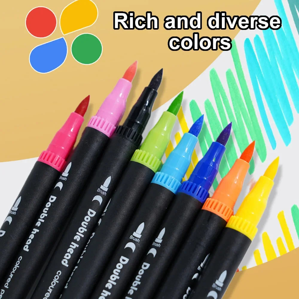 Buy The Best By Artsulli - Art is Long Life Short - 12/60/120 Colors Double Head Markers Tip Supplies Drawing Brush Pen Set For Gift Pens