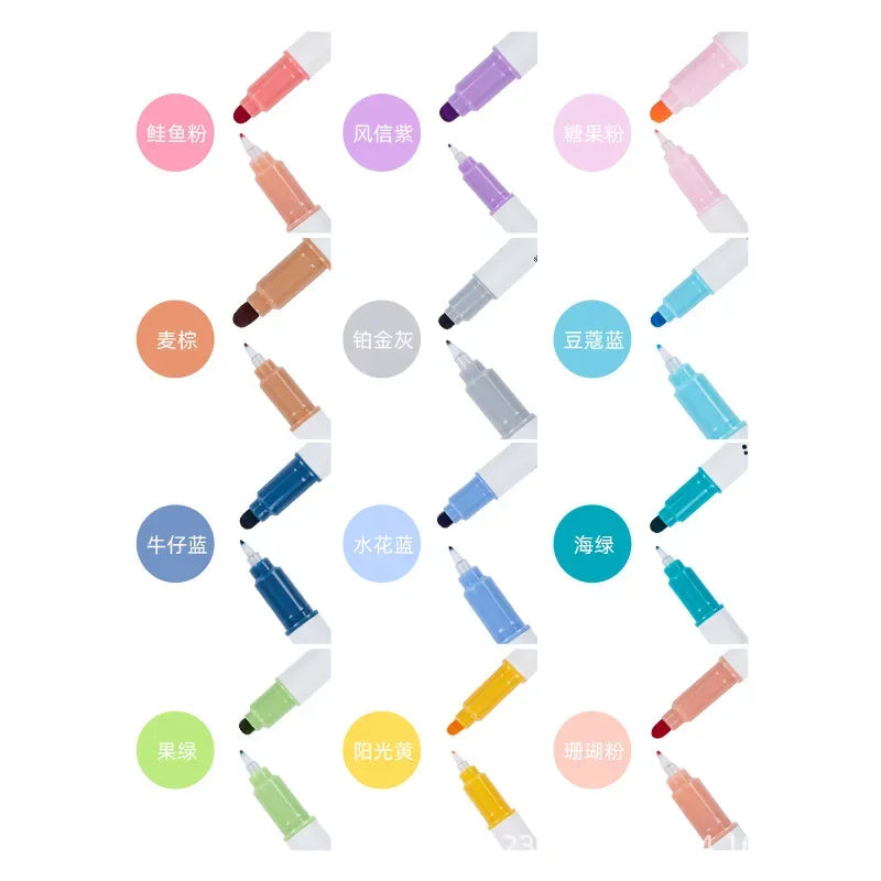 Buy The Best By Artsulli - Art is Long Life Short - 6Pcs/Set Light Color Dot Highlighter Pen Set Dual Tip Fine Liner & Dots Spot Marker