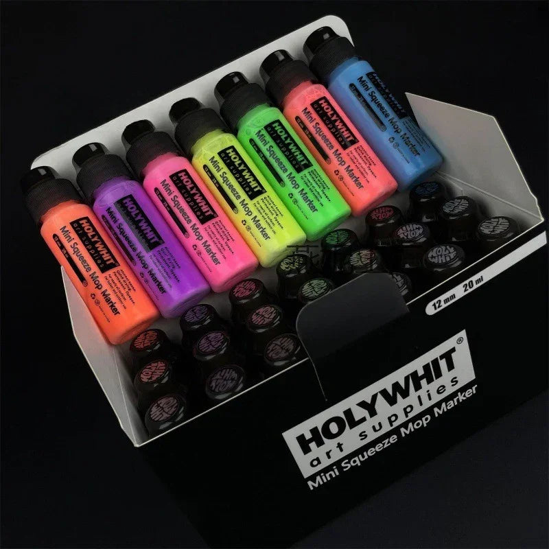 Buy The Best By Artsulli - Art is Long Life Short - 12mm/20ml Mini Graffiti Flow Pen Paint Signature Round Tip Waterproof Marker With Ink