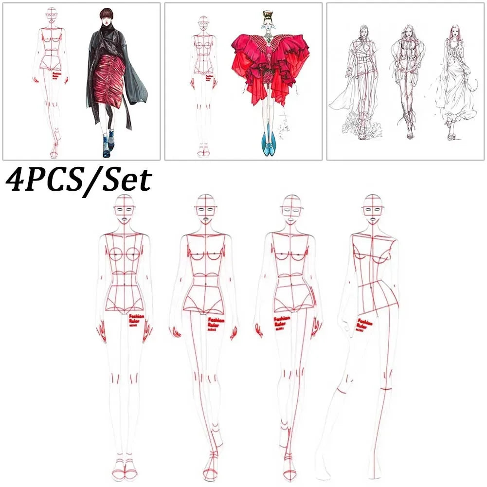 Buy The Best By Artsulli - Art is Long Life Short - 4/5pcs Fashion Illustration Rulers Template Ruler Standard Clothing Stereoscopic