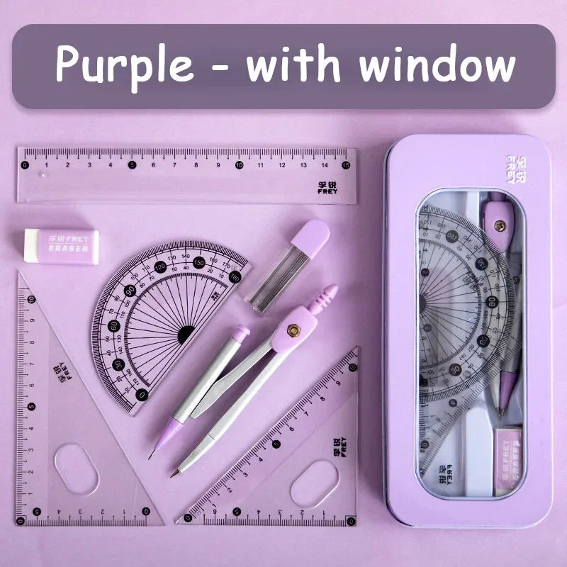 Buy The Best By Artsulli - Art is Long Life Short - 7 Pcs/set Mathematical Rulers Set Multi-function Professional Compass Ruler Drawing
