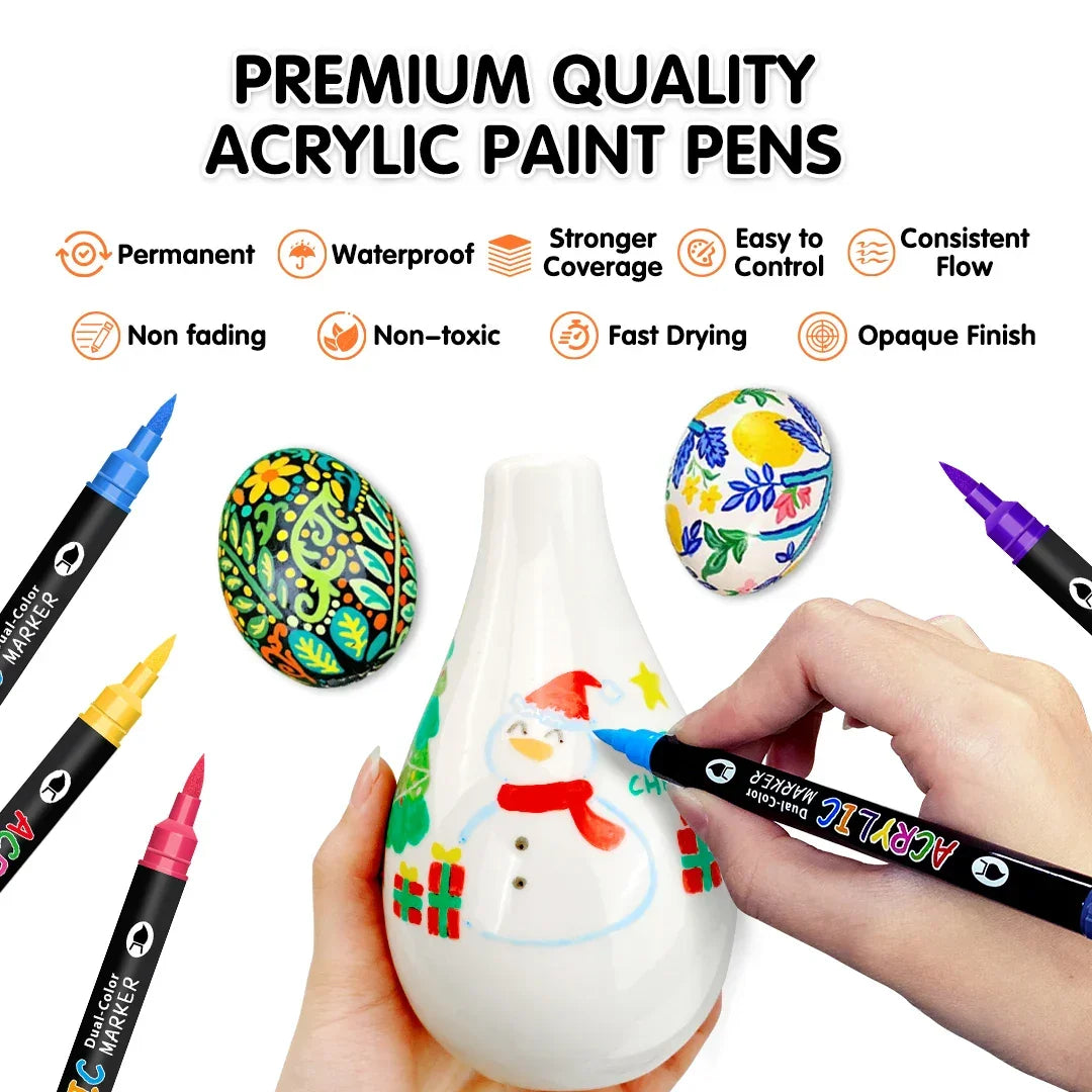 Buy The Best By Artsulli - Art is Long Life Short - 24/48/72 Colors Dual Tip Acrylic Paint Markers 12/24/36 Pack Set Drawing for DIY Crafts