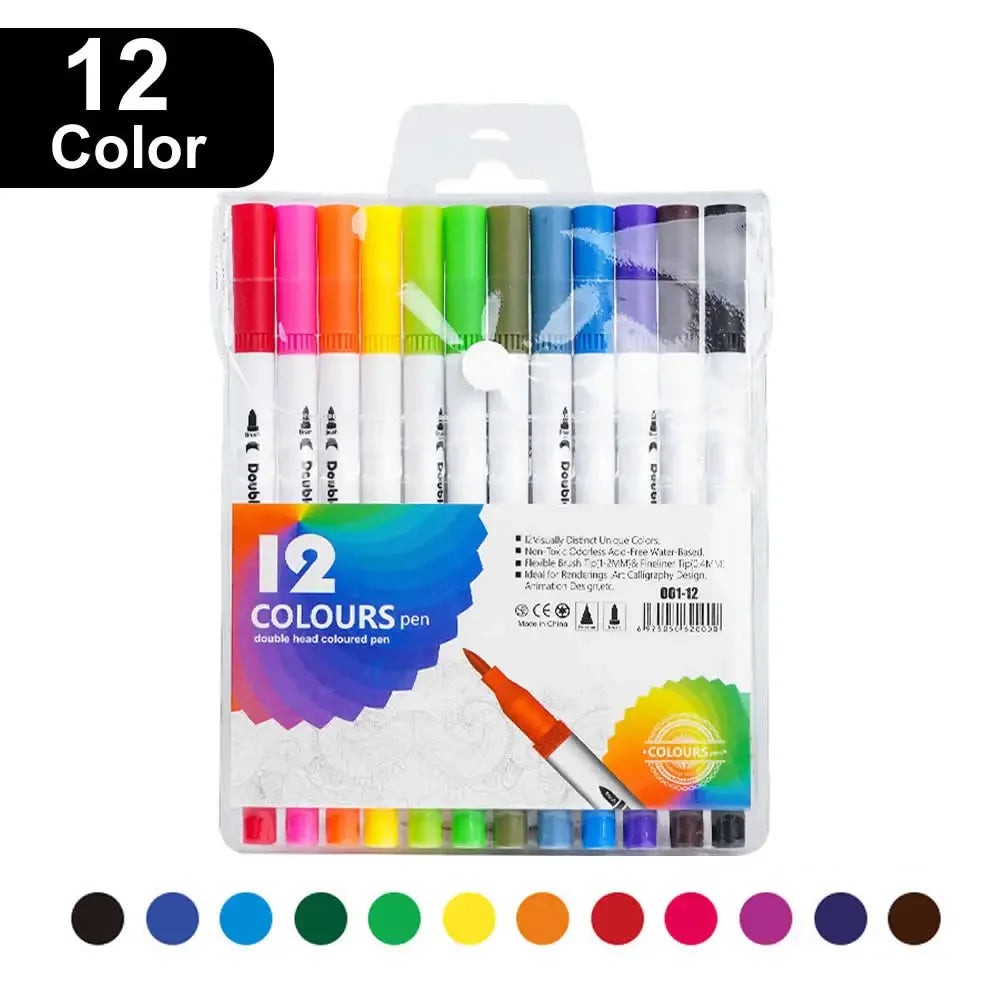 Buy The Best By Artsulli - Art is Long Life Short - 12/60/120 Colors Double Head Markers Tip Supplies Drawing Brush Pen Set For Gift Pens