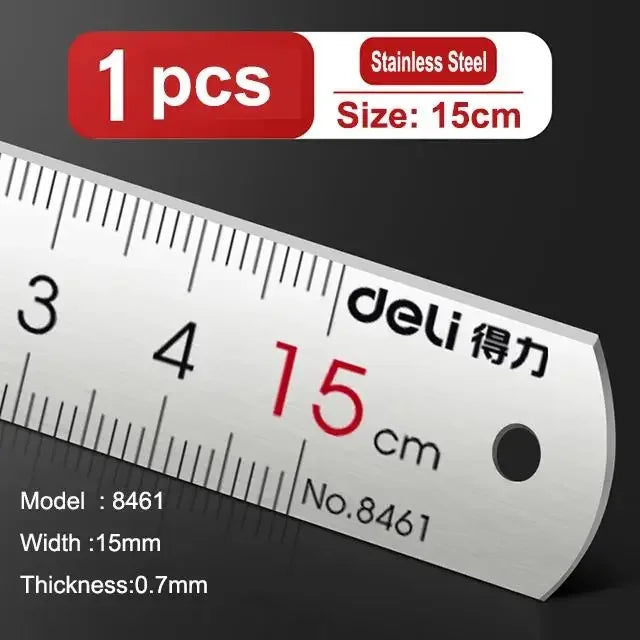 Buy The Best By Artsulli - Art is Long Life Short - Deli Stainless Steel Ruler 15/20/30cm Metal Straight for Home School Precision