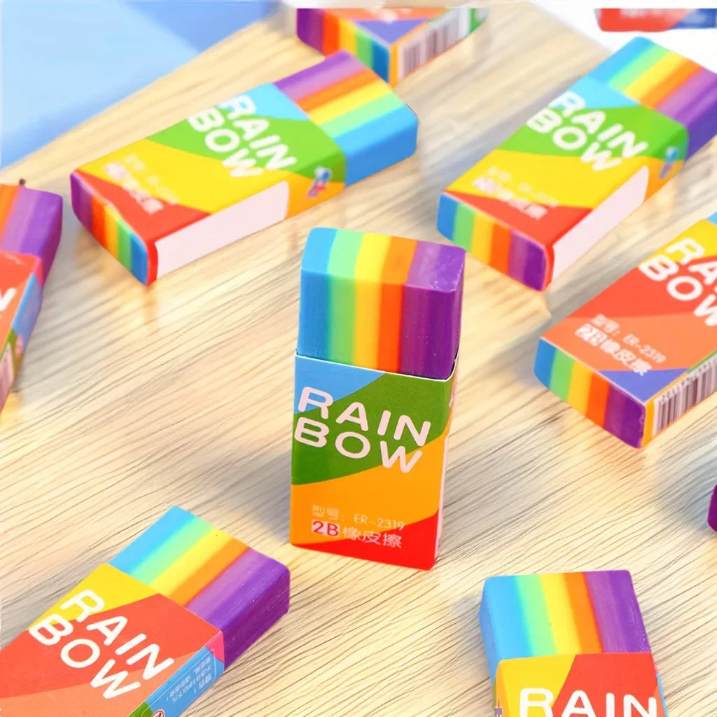 Buy The Best By Artsulli - Art is Long Life Short - 20-Pack Rainbow 2b Pencil Erasers Soft Pvc Material Non-Feathered Stationery