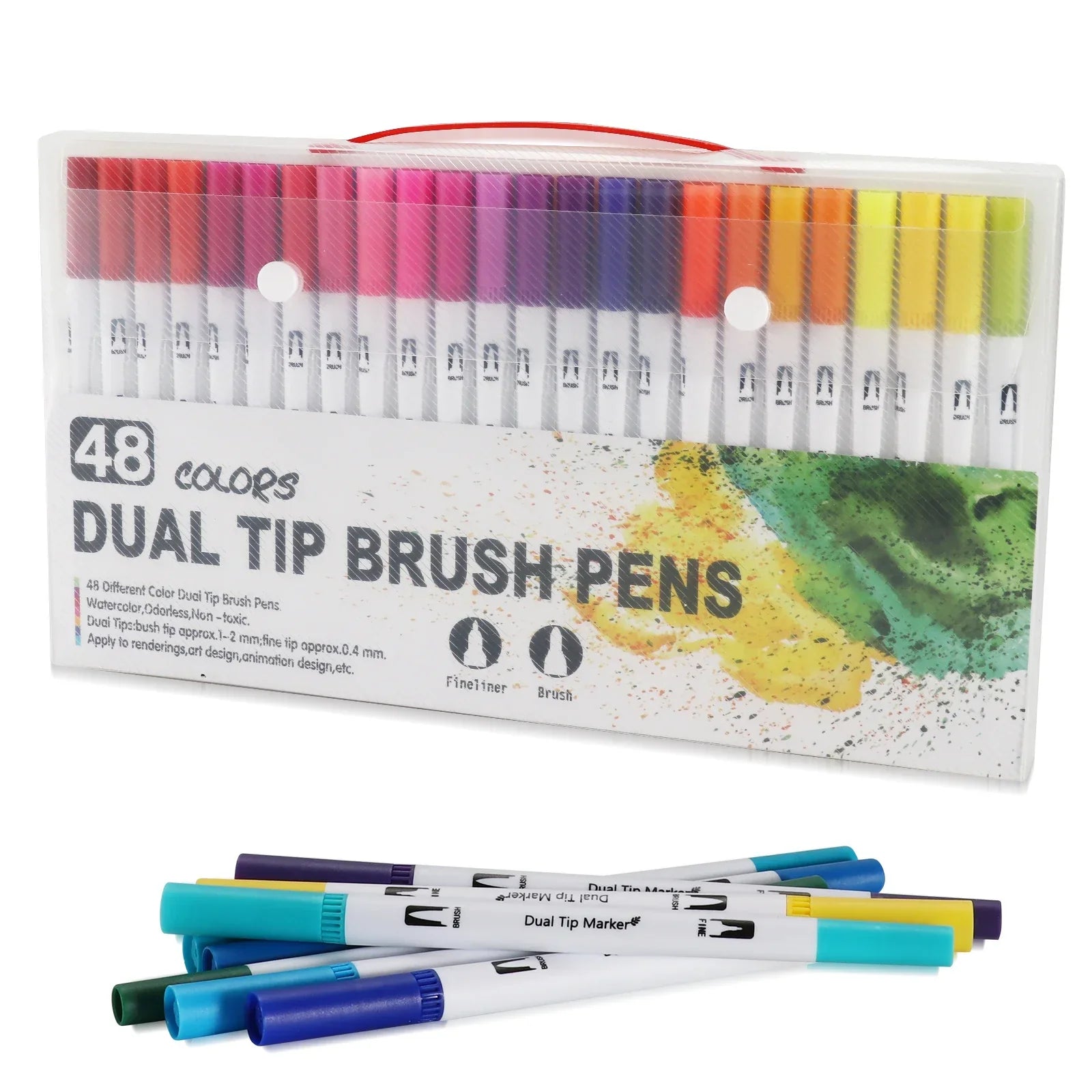 Buy The Best By Artsulli - Art is Long Life Short - 12/48/72/132 Colors Watercolor Markers Brush Pen Dual Tip Fineliner Drawing
