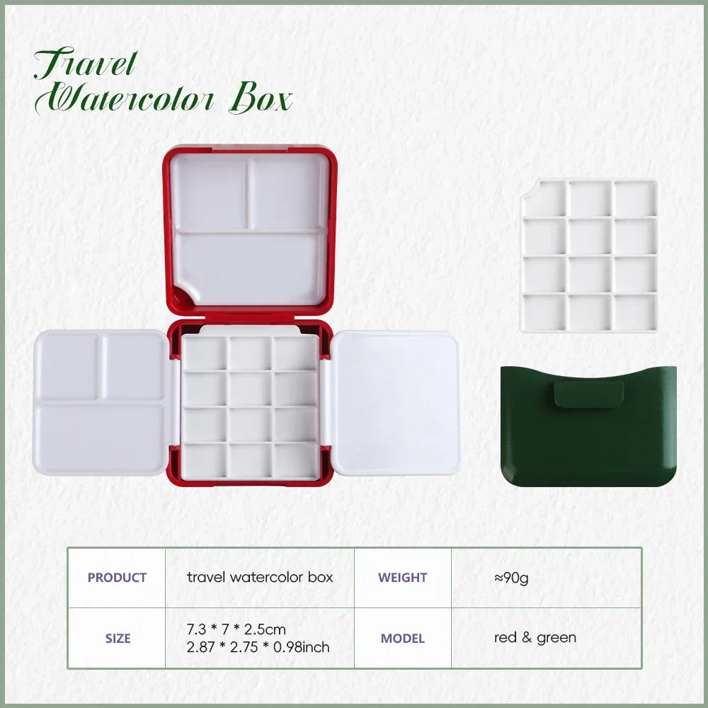 Buy The Best By Artsulli - Art is Long Life Short - SeamiArt 1pc Portable Travel Watercolor Plastic Painting Box with Palette Half Pan Mini