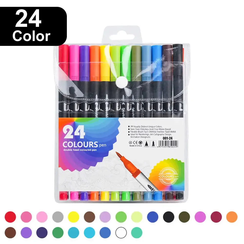 Buy The Best By Artsulli - Art is Long Life Short - 12/60/120 Colors Double Head Markers Tip Supplies Drawing Brush Pen Set For Gift Pens
