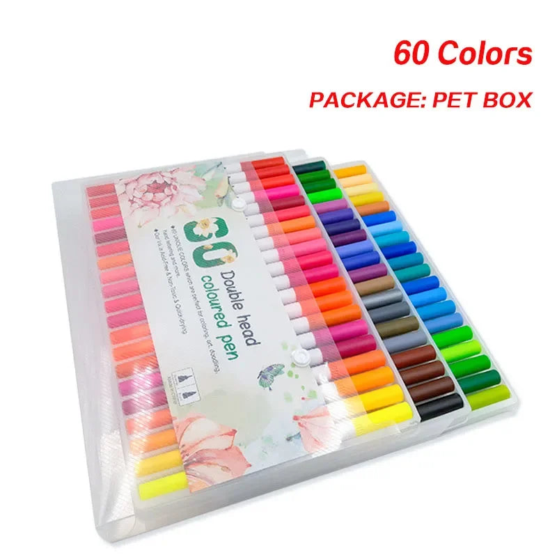 Buy The Best By Artsulli - Art is Long Life Short - Dual Tip Brush Pen Fine Line Colored Marker Pens Washable Water-soluble Watercolor