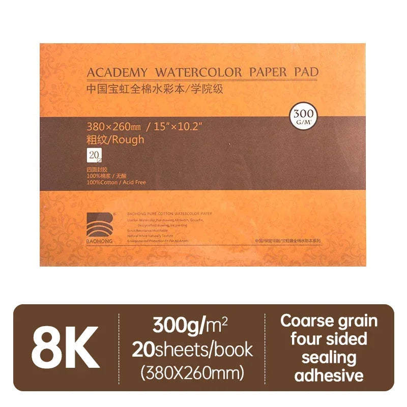 Buy The Best By Artsulli - Art is Long Life Short - Baohong Academy Watercolor Book 100% Cotton Sketchbook 300g Drawing Paper 32K 16K 8K