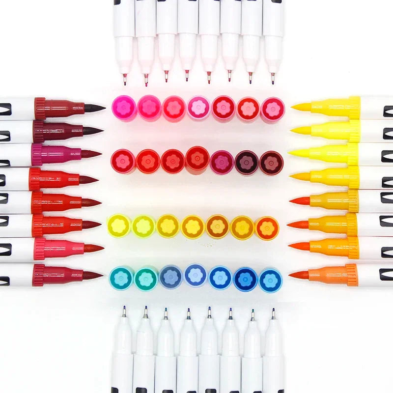Buy The Best By Artsulli - Art is Long Life Short - Markers Set 36/48/72/120 Colors FineLiner Dual Tip Brush Pen Drawing Painting