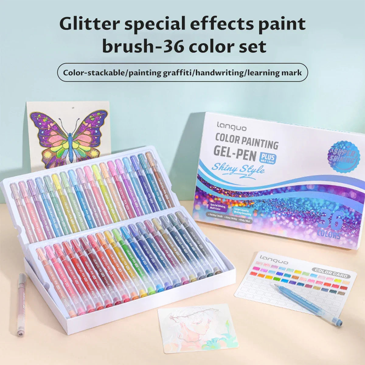 Buy The Best By Artsulli - Art is Long Life Short - 24-72Colors Languo Gel Pens Set Shiny Painting Ballpoint Pen 1.0mm Drawing Student