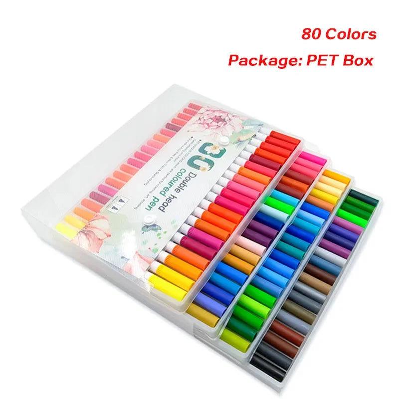 Buy The Best By Artsulli - Art is Long Life Short - Dual Tip Brush Pen Fine Line Colored Marker Pens Washable Water-soluble Watercolor