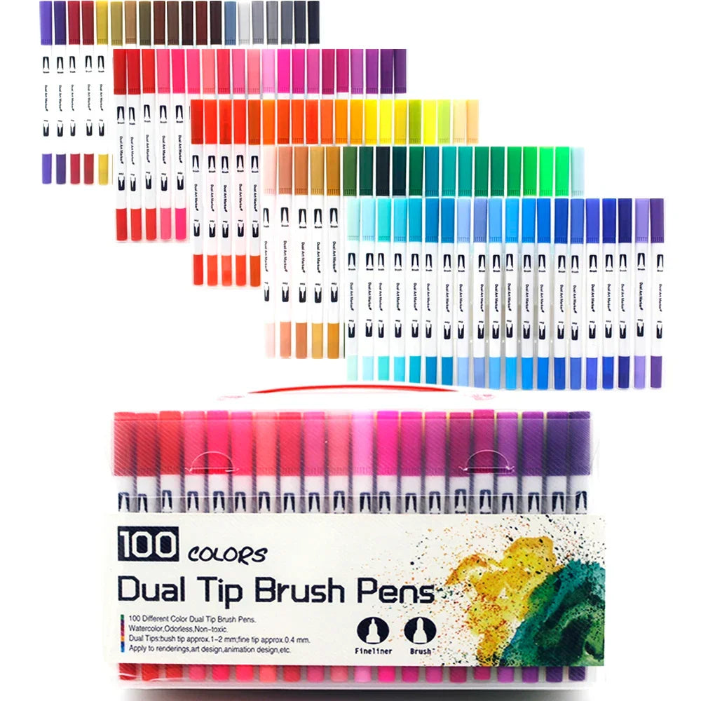 Buy The Best By Artsulli - Art is Long Life Short - Markers Set 36/48/72/120 Colors FineLiner Dual Tip Brush Pen Drawing Painting