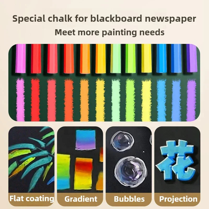 Buy The Best By Artsulli - Art is Long Life Short - ENMY 12/36 Colors Non-Dusty Vibrant Bright Color Chalk Dustless Safe Drawing
