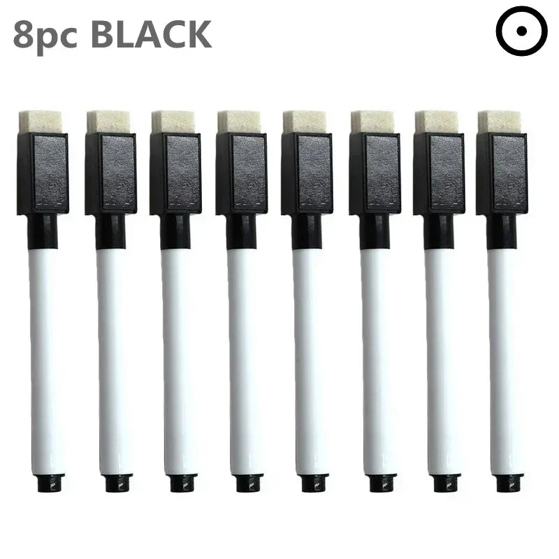 Buy The Best By Artsulli - Art is Long Life Short - 8PC Magnetic Colorful Whiteboard Pen Black White Board Markers Built In Eraser School