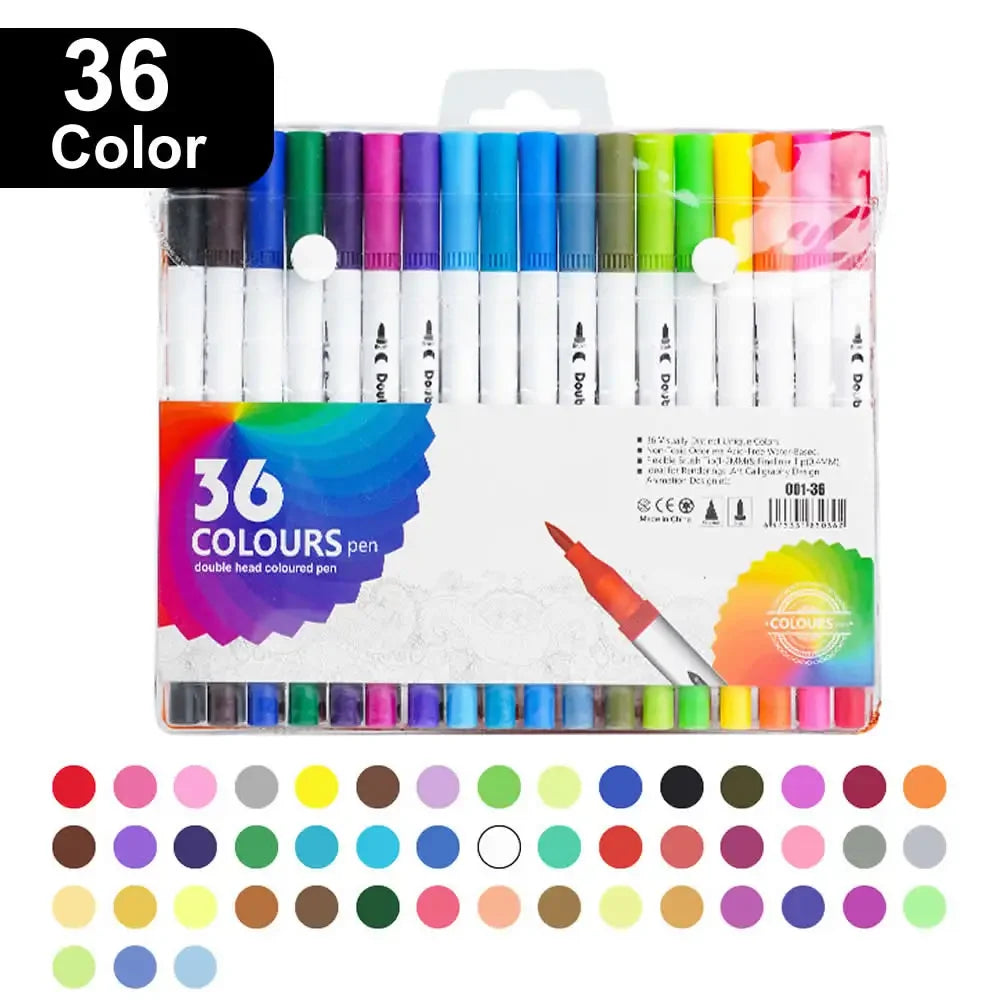 Buy The Best By Artsulli - Art is Long Life Short - 12/60/120 Colors Double Head Markers Tip Supplies Drawing Brush Pen Set For Gift Pens