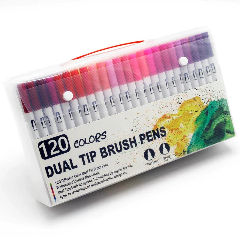 Buy The Best By Artsulli - Art is Long Life Short - Markers Set 36/48/72/120 Colors FineLiner Dual Tip Brush Pen Drawing Painting