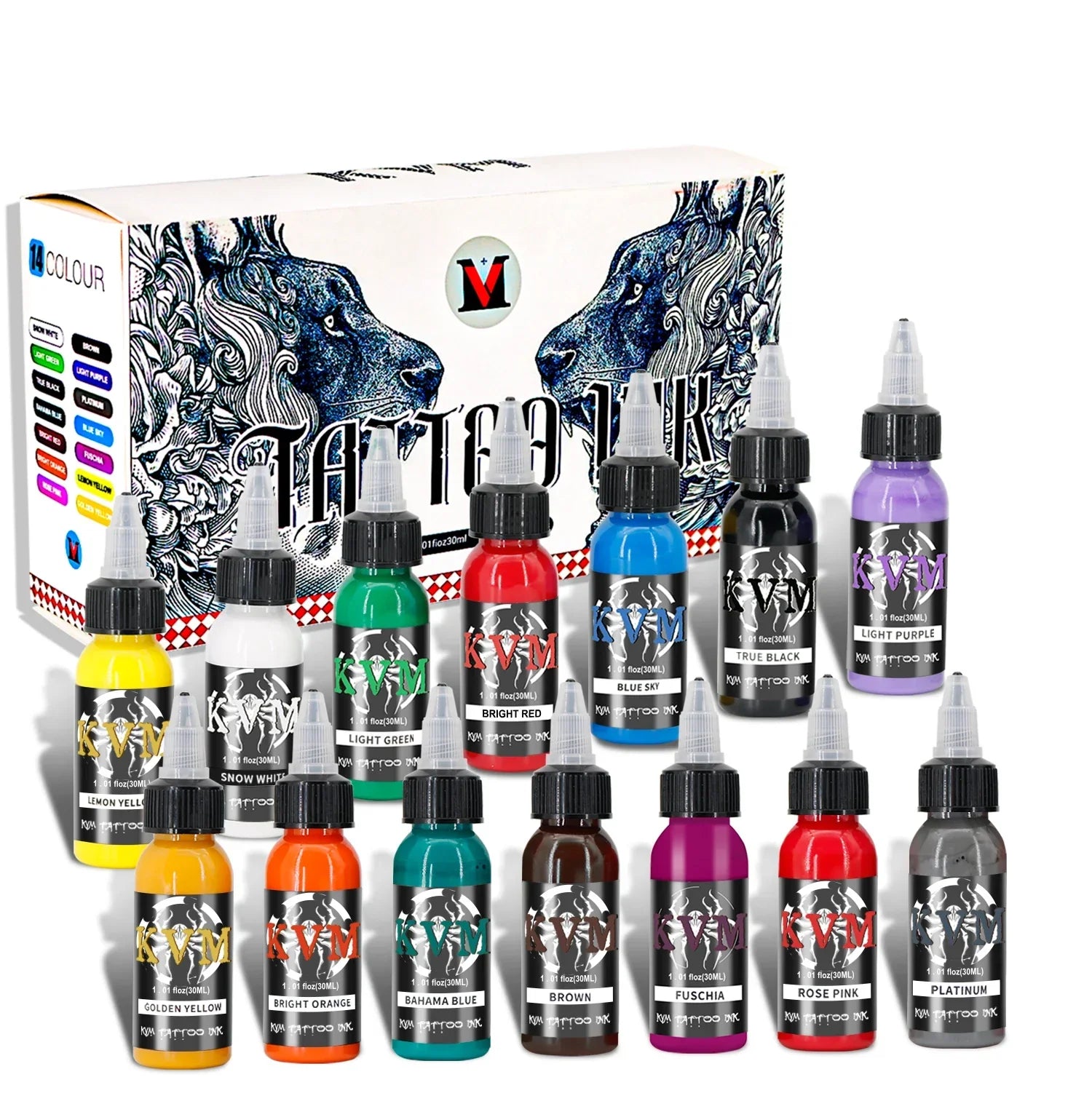 Buy The Best By Artsulli - Art is Long Life Short - KVM 30ml Multi-Color Tattoo Ink Pigment with box Kit Natural Plant Micro Permanent