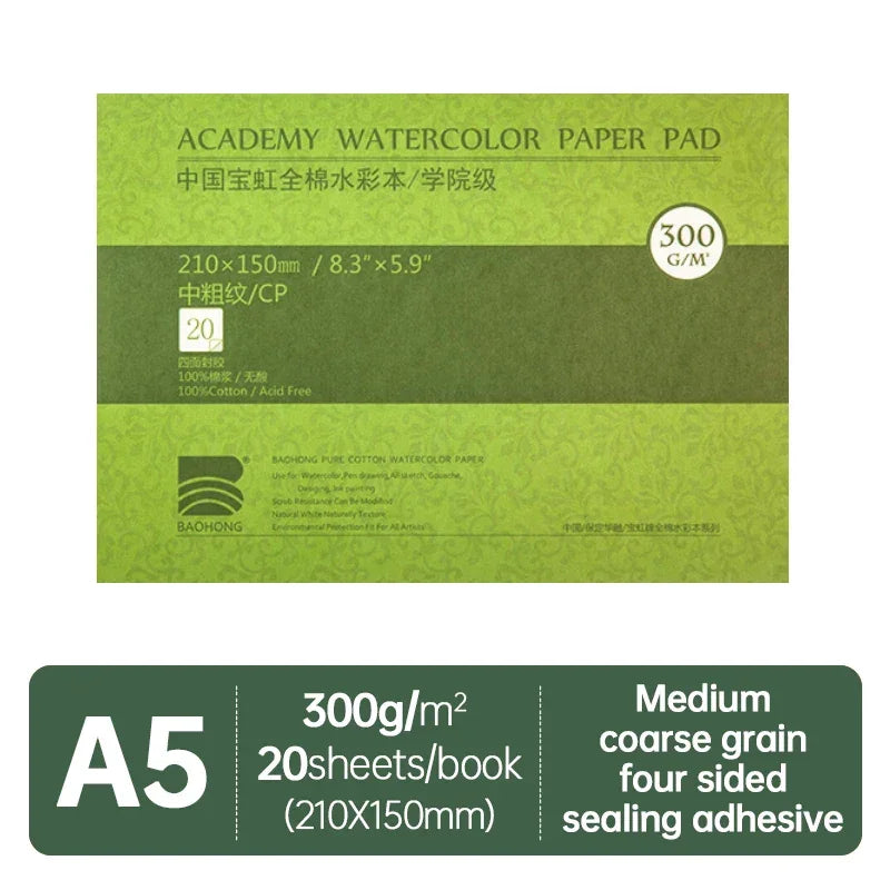 Buy The Best By Artsulli - Art is Long Life Short - Baohong Academy Watercolor Book 100% Cotton Sketchbook 300g Drawing Paper 32K 16K 8K