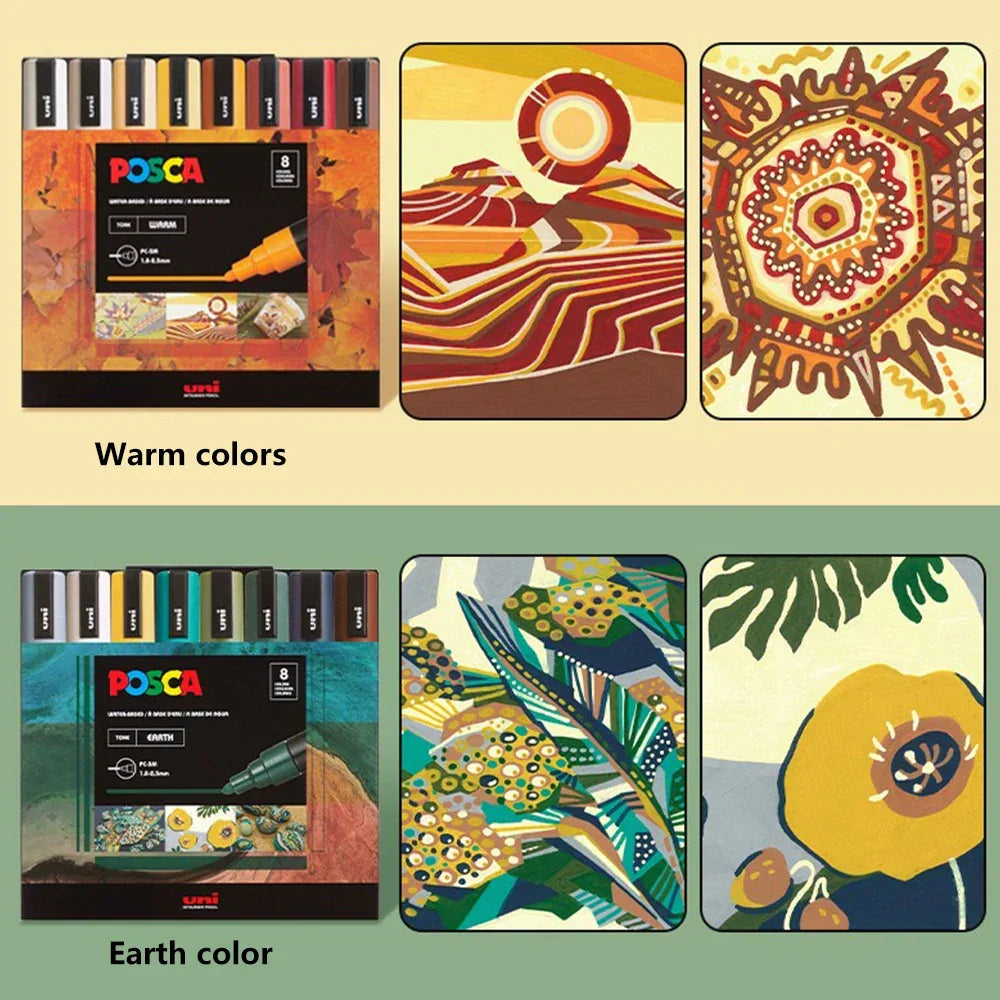 Buy The Best By Artsulli - Art is Long Life Short - 8pcs New Japan UNI Markers Set POSCA Limited PC-5M Acrylic POP Poster Advertising