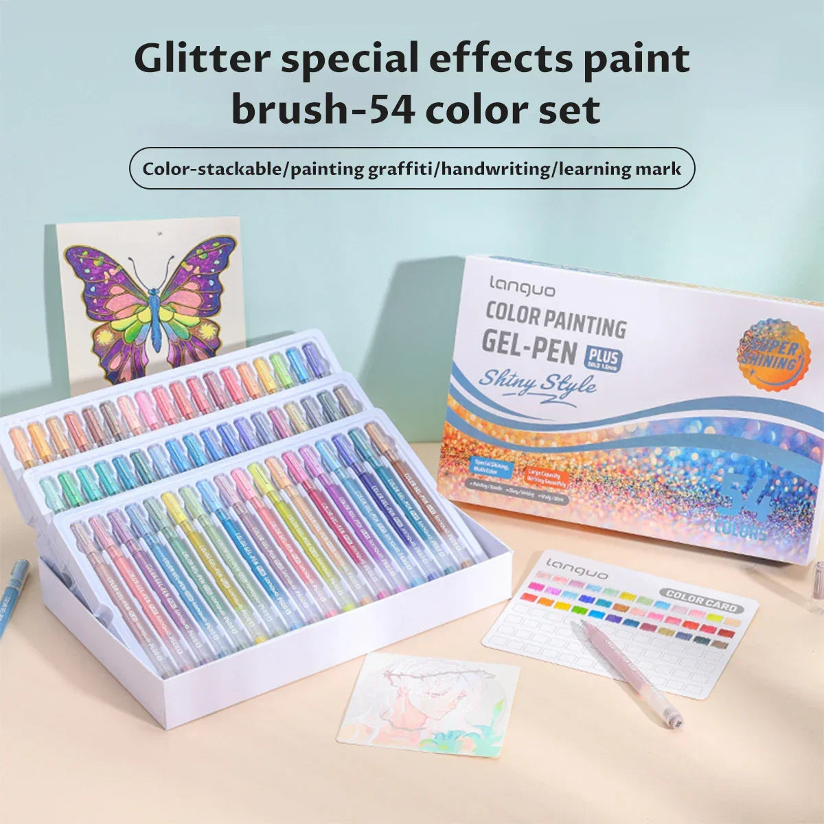 Buy The Best By Artsulli - Art is Long Life Short - 24-72Colors Languo Gel Pens Set Shiny Painting Ballpoint Pen 1.0mm Drawing Student