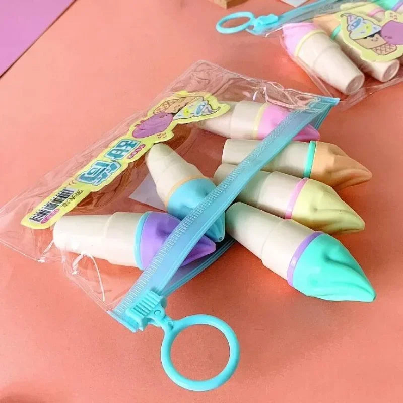 Buy The Best By Artsulli - Art is Long Life Short - 6Pcs Cute Ice Cream Highlighters Set Mini Marker Pens Kids Stationery Students Drawing
