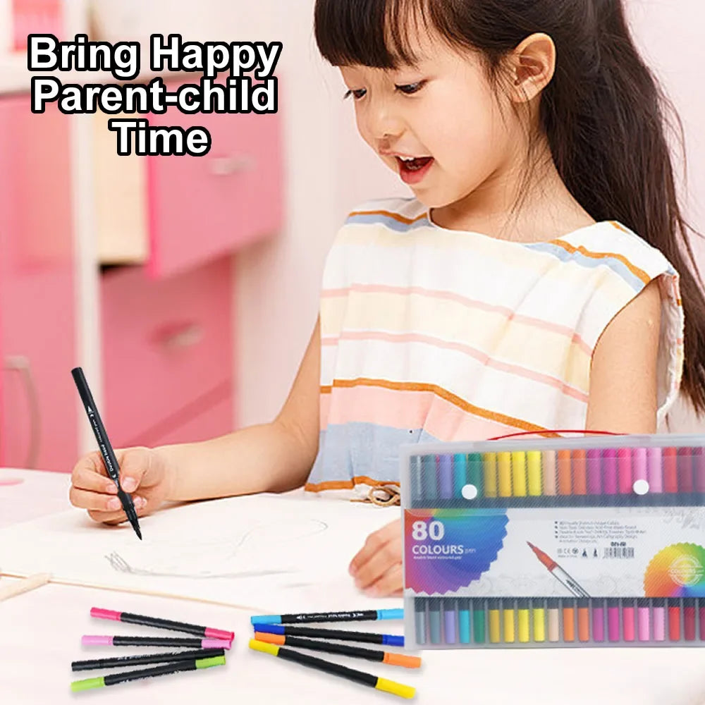 Buy The Best By Artsulli - Art is Long Life Short - 12/60/120 Colors Double Head Markers Tip Supplies Drawing Brush Pen Set For Gift Pens