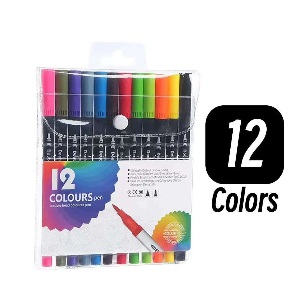 Buy The Best By Artsulli - Art is Long Life Short - LOLEDE 60 Colors Double Head Markers Tip Supplies Drawing Brush Pen Set For Gift Pens