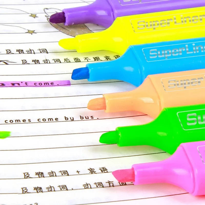Buy The Best By Artsulli - Art is Long Life Short - 4/6 Colors Colorful Highlighters Markers Oblique Drawing Fluorescent Pen Flat Shape
