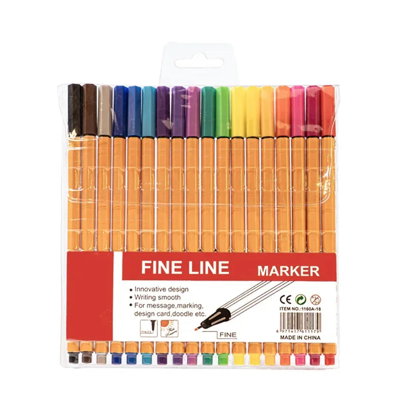 Buy The Best By Artsulli - Art is Long Life Short - Colorful Fineliner Marker Set 6/12/18/24 Colors Water-Based Micron Pens for Drawing