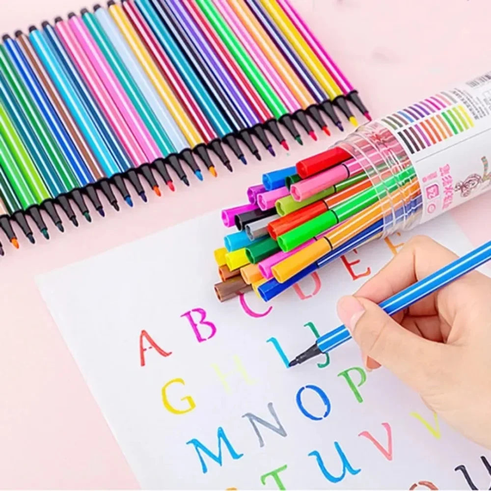 Buy The Best By Artsulli - Art is Long Life Short - Fancy 12/18/24/36 Colors Washable Colored Pen Painting Marker Artist Drawing Set