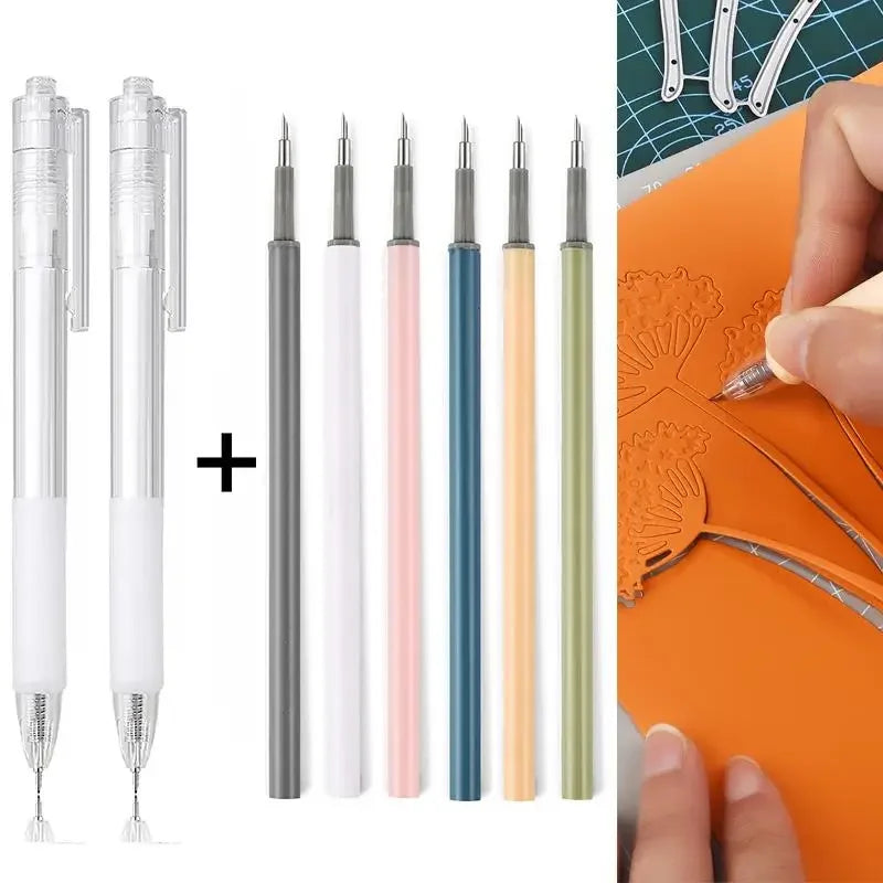 Buy The Best By Artsulli - Art is Long Life Short - 2 + 6Pcs Knife Pen Refill Set Utility Paper Cut Scrapbooking Sticker Precision Cutting
