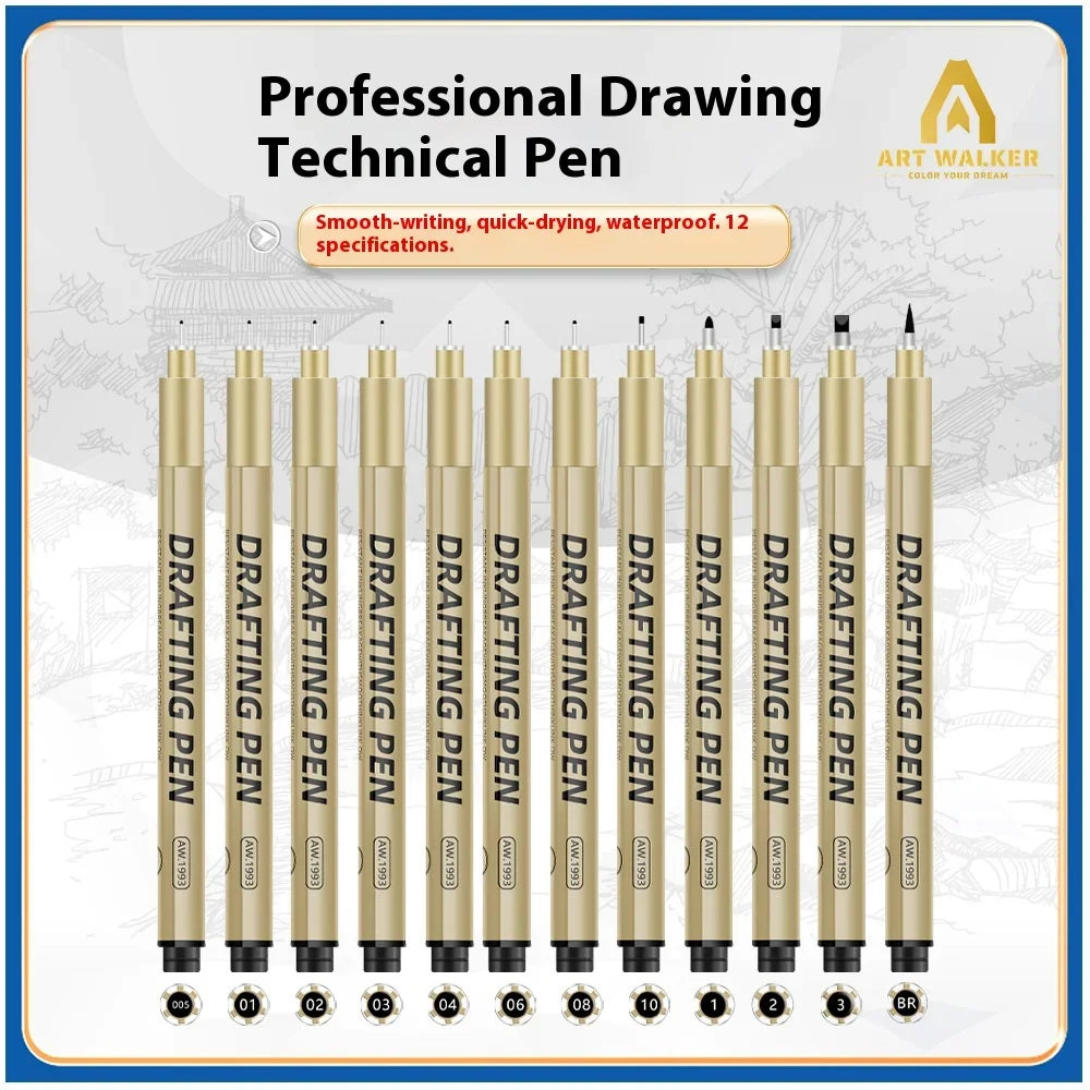 Buy The Best By Artsulli - Art is Long Life Short - 1/6/9/12 Pcs Manga Black Fineliner Marlers Various Pen Nibs For Sketch Architectural