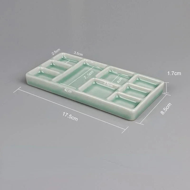 Buy The Best By Artsulli - Art is Long Life Short - Ceramic Square Palette Multi-grid Watercolor Oil Paint Tray Adult Beginner Portable