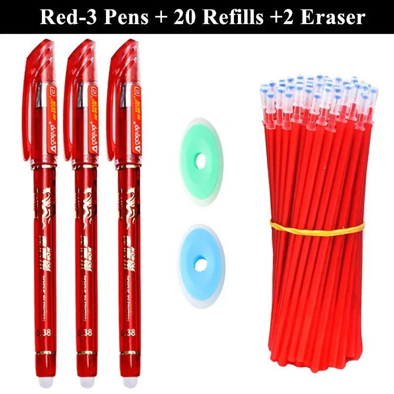 Buy The Best By Artsulli - Art is Long Life Short - 3 Erasable Gel Pens 20 Pen Refills 2 Eraser Reusable Writing Drawing Sketch with Refill