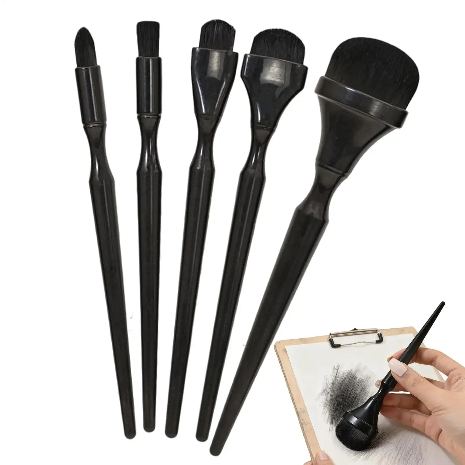 Buy The Best By Artsulli - Art is Long Life Short - Blending Brushes for Charcoal Drawing 5 Pieces Painting Supplies Ink Students Teachers