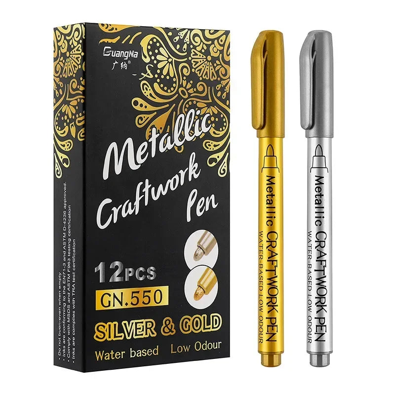 Buy The Best By Artsulli - Art is Long Life Short - 2-5pcs/lot Waterproof Permanent Paint Marker Pens Gold Silver Drawing Students School