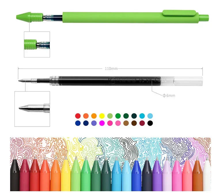 Buy The Best By Artsulli - Art is Long Life Short - KACO 20pc/lot Gel Pen 0.5mm Retro Candy Color Writing Tools with Colored Ink Hand