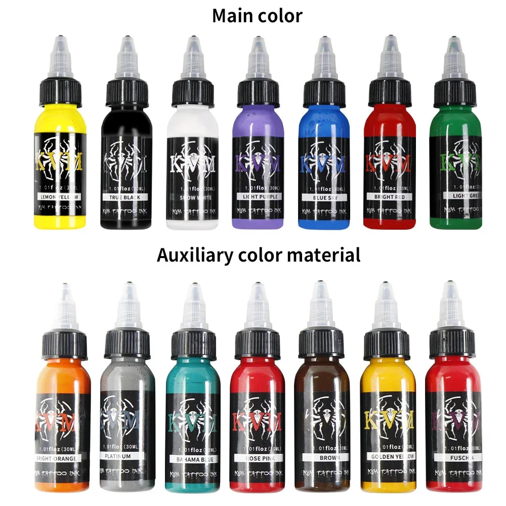 Buy The Best By Artsulli - Art is Long Life Short - KVM 30ml Multi-Color Tattoo Ink Pigment with box Kit Natural Plant Micro Permanent