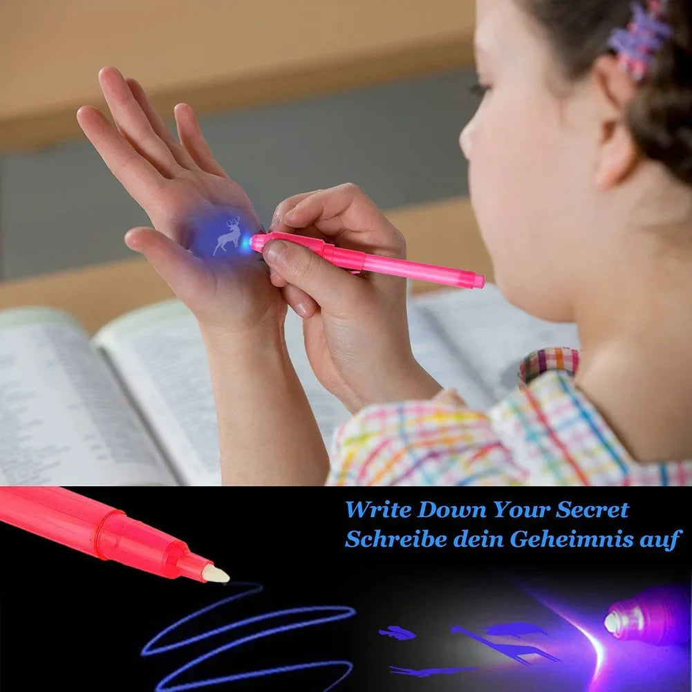 Buy The Best By Artsulli - Art is Long Life Short - 7 PCS Invisible Ink Pen with Light Magic Highlighter Markers Funny Glitter Pens SGB01